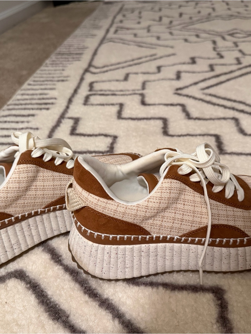 Universal Thread Cream and Brown Platform Sneakers